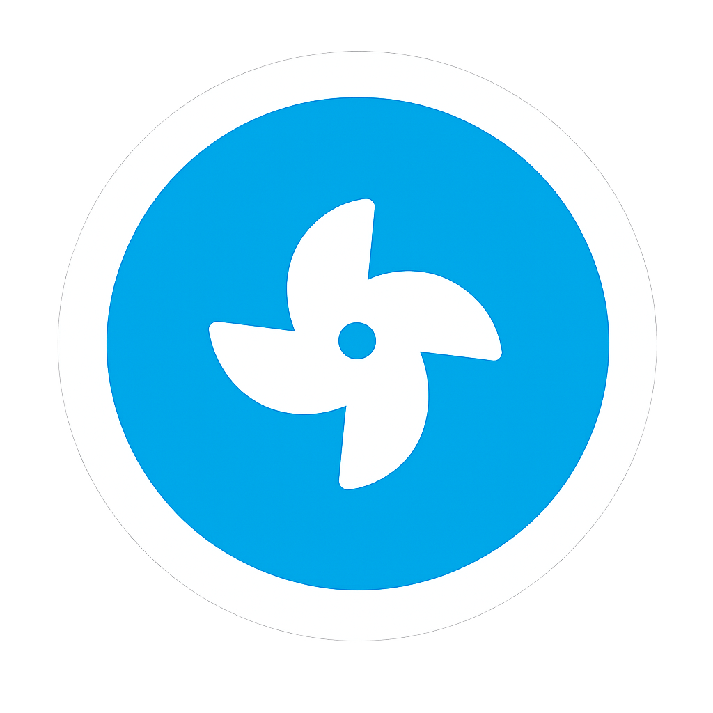 Air conditioning fan icon representing air circulation and cooling